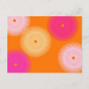 orange & pink pop colour postcard
