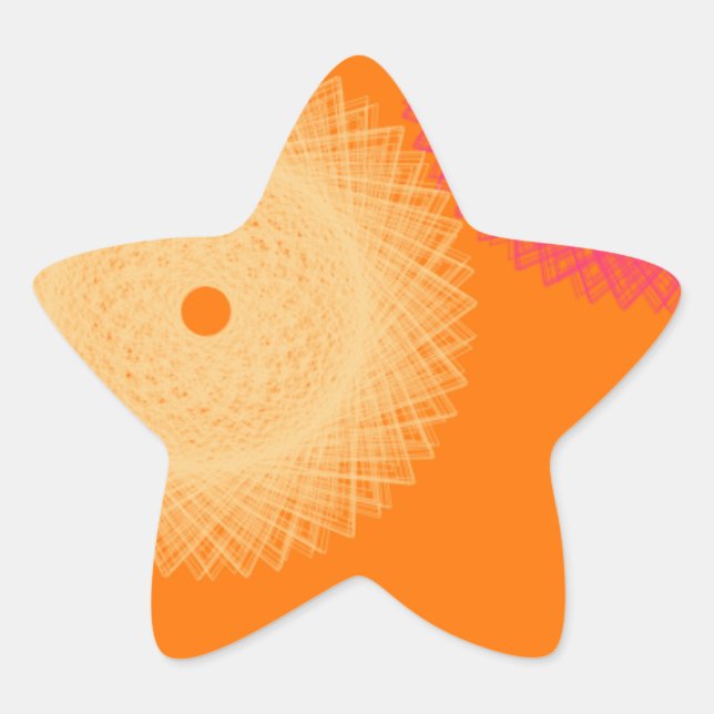 orange & pink pop colour star sticker (Front)