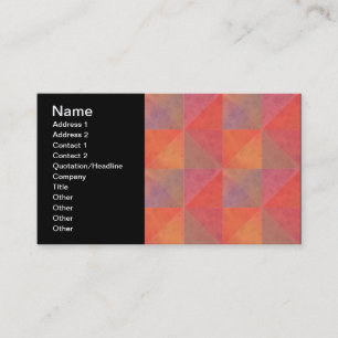 Orange Pink Red Triangles Watercolor Geometric Art Business Card