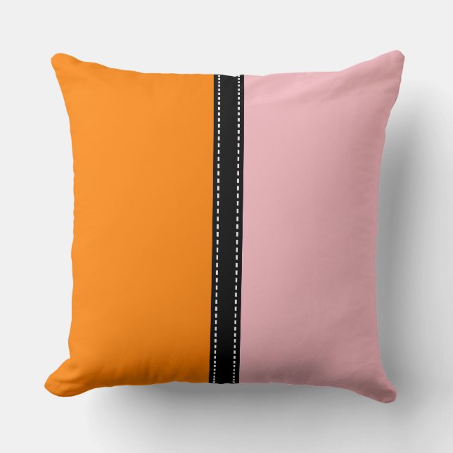 Orange & Pink Solid Colour Background Cushion (Front)