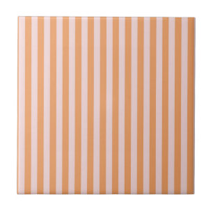 Orange Pink Stripes Pattern Minimal Modern Ceramic Tile