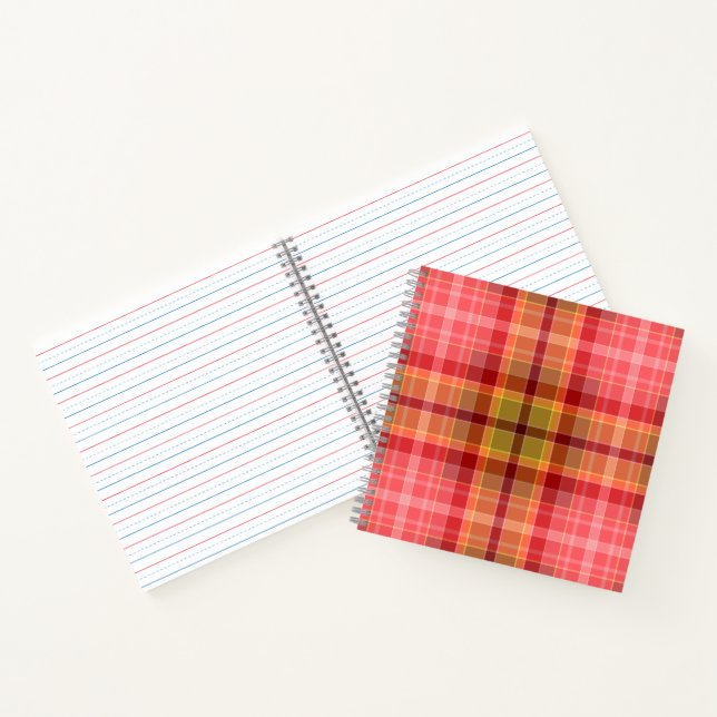 Orange Pink Tartan Notebook (Inside)