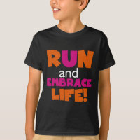 Orange Pink Text Fitness Running Runner Marathon