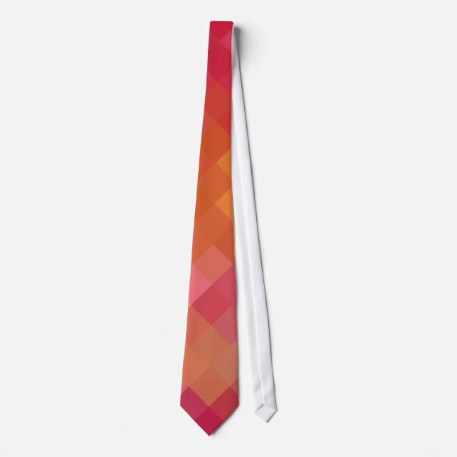Orange Pink Zigzag Seamless Pattern Tie (Front)