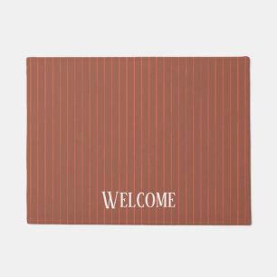 Orange pinstripes doormat