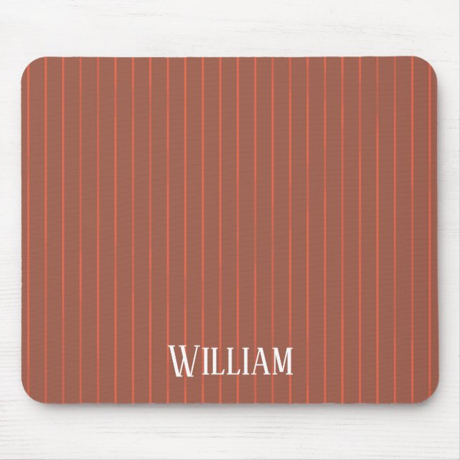 Orange pinstripes mouse pad (Front)