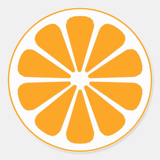 orange pinwheel classic round sticker