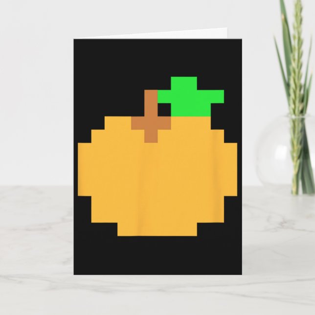 Orange Pixel 8-bit Arcade Video Game Matching Cost Card (Front)