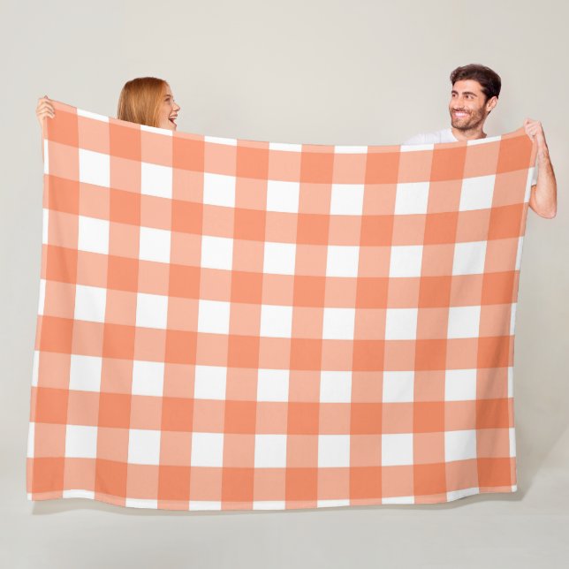 Orange Plaid 60x80 Fleece Blanket (In Situ)