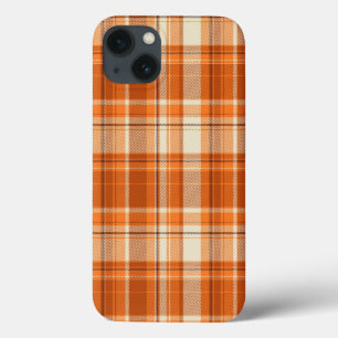 Orange plaid iPhone 13 case