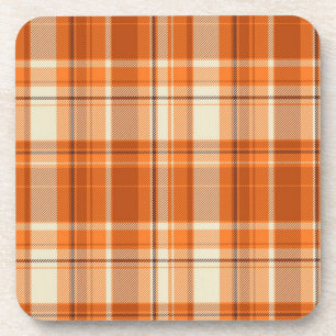 Orange plaid coaster