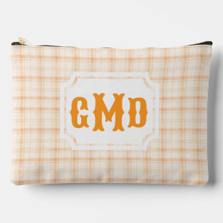 Orange Plaid | Monogram Accessory Pouch