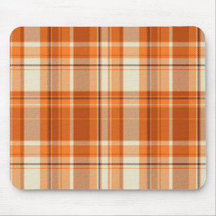 Orange plaid mouse pad