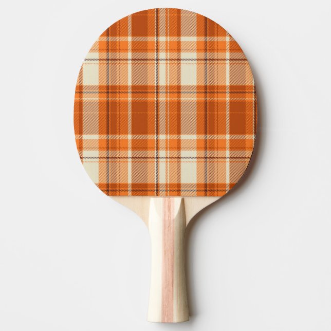 Orange plaid ping pong paddle (Front)