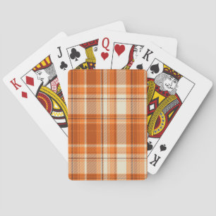 Orange plaid playing cards