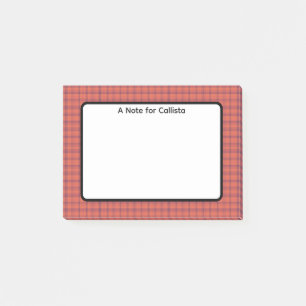 Orange Plaid Post-it Notes