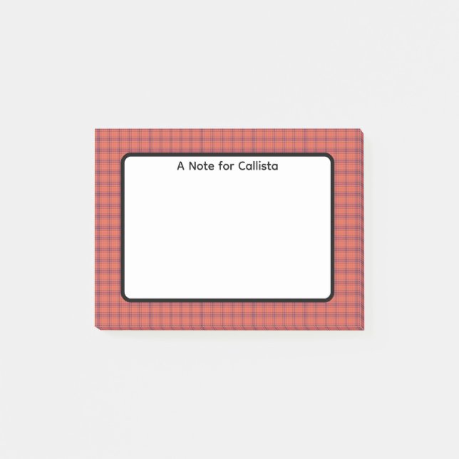Orange Plaid Post-it Notes (Front)