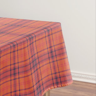 Orange Plaid Tablecloth