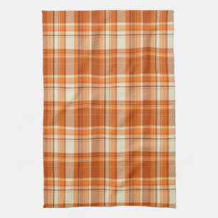 Orange plaid tea towel