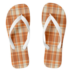 Orange plaid thongs