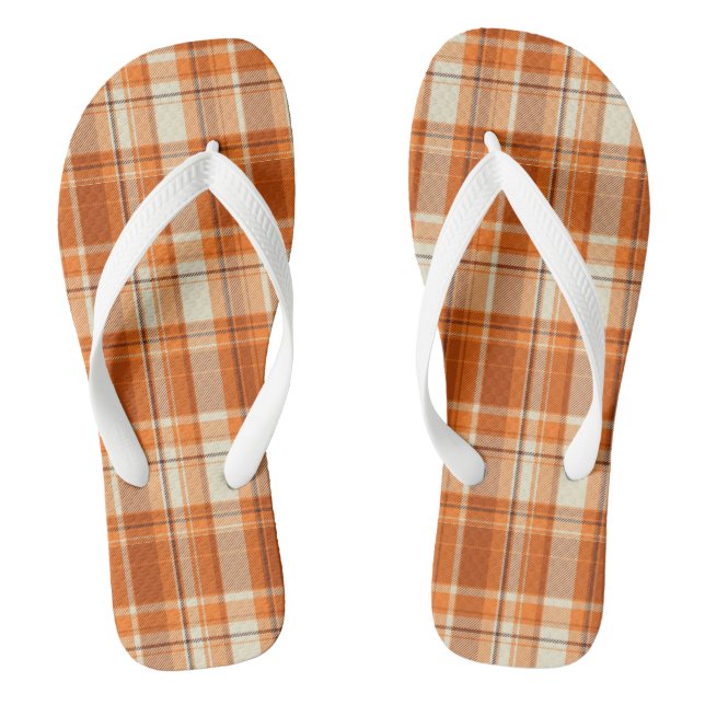 Orange plaid thongs (Footbed)