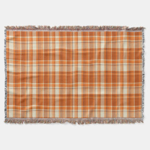 Orange plaid throw blanket