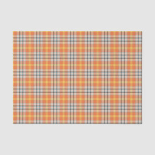 Orange Plaid Tissue Paper