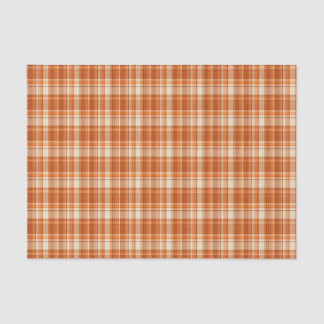 Orange plaid tissue paper (Front)