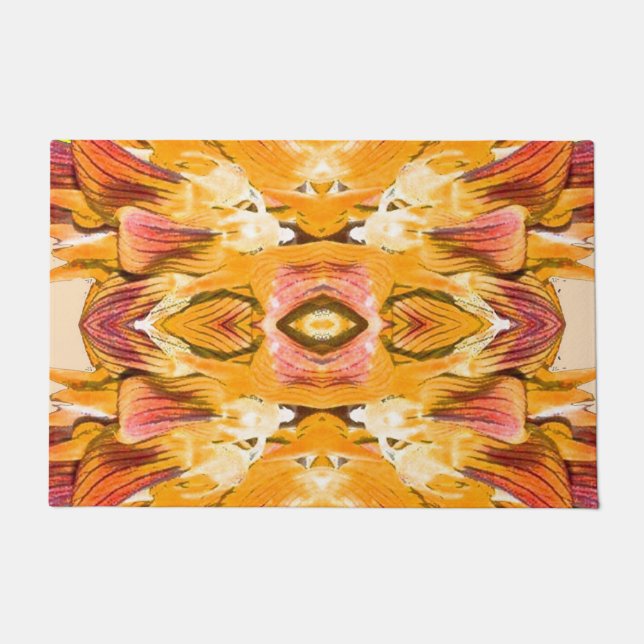 ORANGE PLANT - Digital Fractal Art - Doormat (Front)