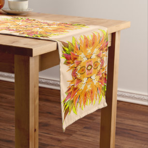 ORANGE PLANT - Digital Fractal Art - Long Table Runner