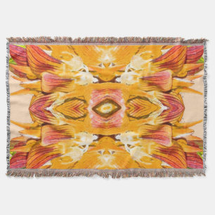ORANGE PLANT - Digital Fractal Art - Throw Blanket
