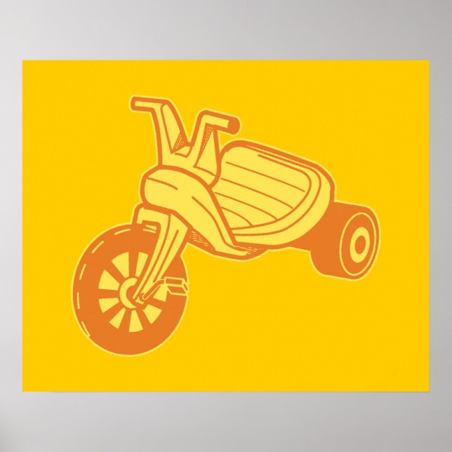 Orange Plastic Tricycle Graphic Poster (Front)