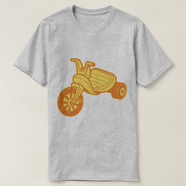 Orange Plastic Tricycle Graphic T-Shirt (Design Front)