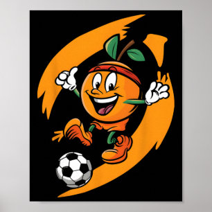 Orange Playing Soccer Poster