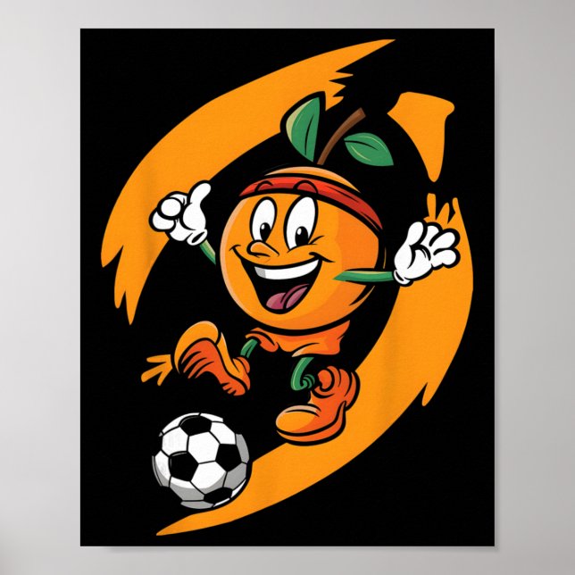 Orange Playing Soccer  Poster (Front)