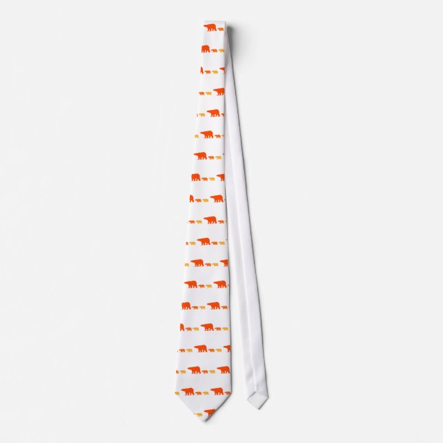 Orange Polar Bear Tie (Front)