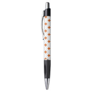 Orange polka crosses on white