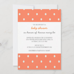 Orange Polka Dot Baby Shower Invitation