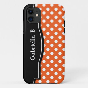 Orange Polka Dot Black Frame iPhone 5 case
