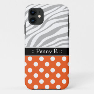 Orange Polka Dot Faded Zebra Print iPhone 5 Case