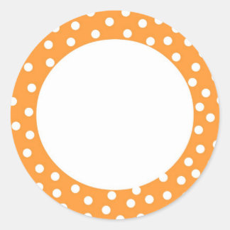 Orange polka dot label