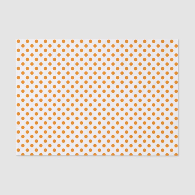 Orange Polka Dot on White Tissue Paper (Front)