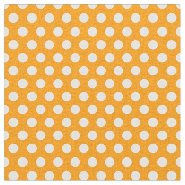 Orange Polka Dots Fabric (Close Up)