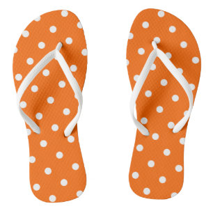 Orange Polka Dots Flip Flops