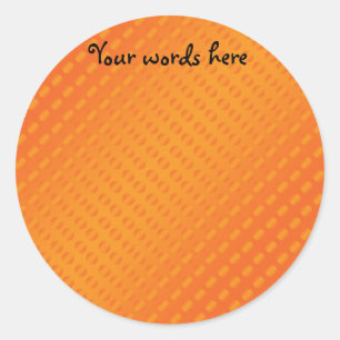 Orange polka dots on orange background classic round sticker
