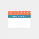 Orange Polka Dots with Blue Stripe
