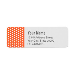 Orange Polkadot Return Address Label