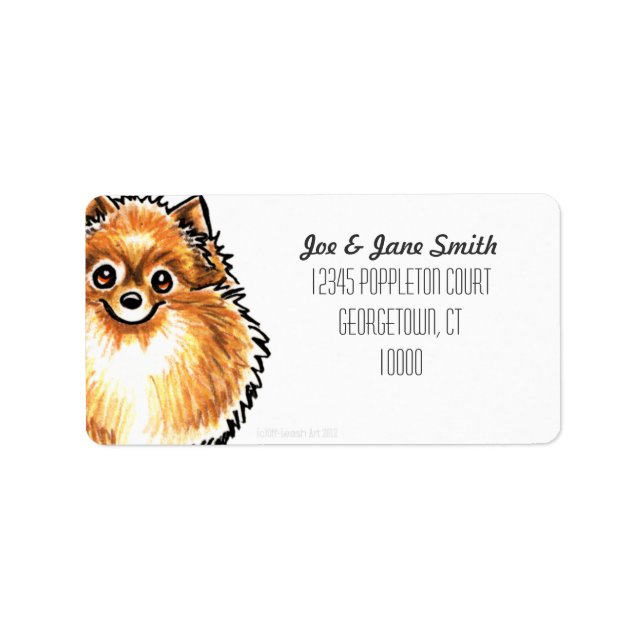 Orange Pomeranian Custom Colour Label (Front)