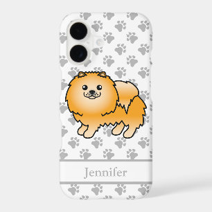Orange Pomeranian Cute Cartoon Dog & Name