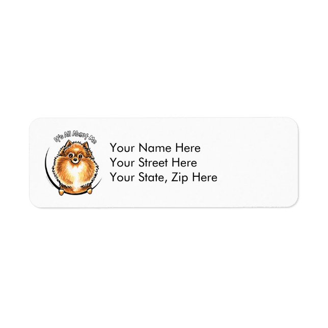 Orange Pomeranian IAAM Return Address Label (Front)